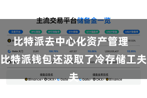 比特派去中心化资产管理 比特派钱包还汲取了冷存储工夫