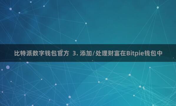 比特派数字钱包官方  3. 添加/处理财富在Bitpie钱包中
